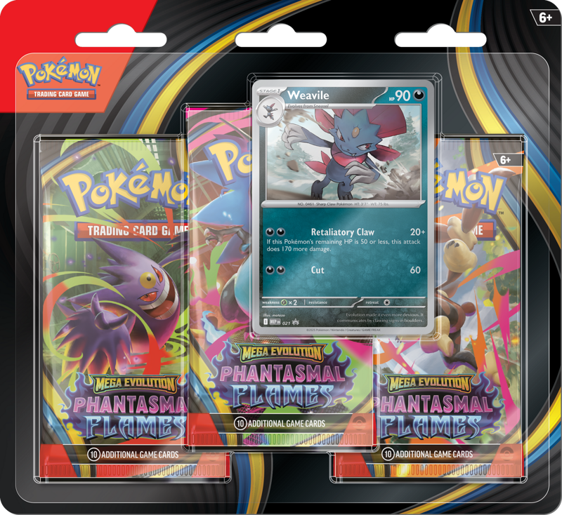 Pokémon TCG: Mega Evolution Phantasmal Flames - 3 Pack