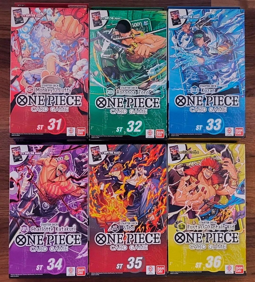 One Piece Card Game: Starter Deck Set of 6 (ST-31 - ST36) - 1 PER PERSON